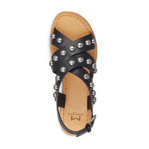 MARC FISHER Womens Black Studded Prancer Round Toe Leather Gladiator Sandles 6 M